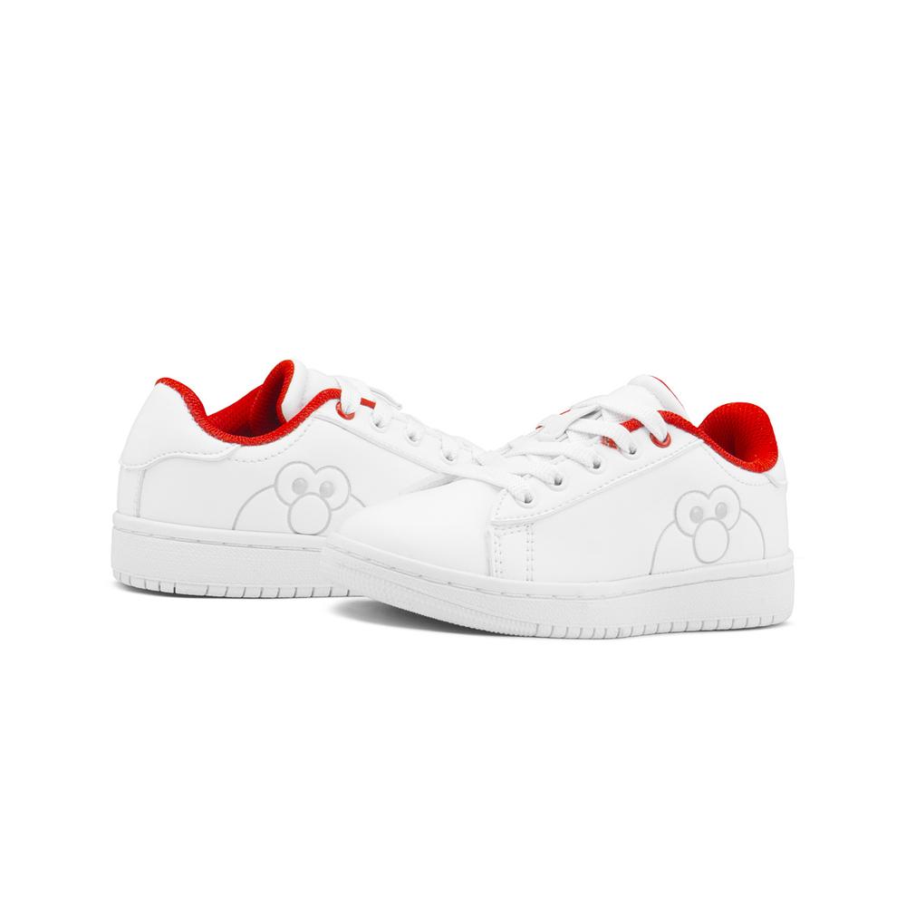 Foto 3 | Tenis Escolar Para Niño Plaza Sesamo Elmo Antideslizante Blanco