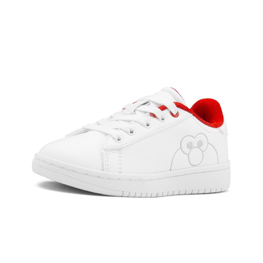Foto 5 pulgar | Tenis Escolar Para Niño Plaza Sesamo Elmo Antideslizante Blanco