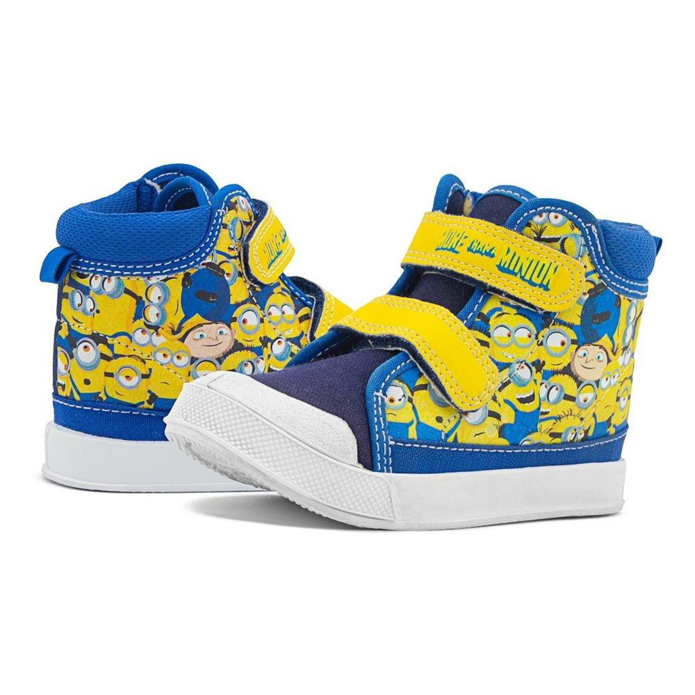 Foto 4 pulgar | Tenis Bota Velcro Azul Minions Niño Charly 12-17 Azul Marino