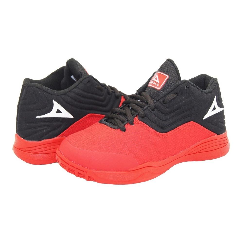 Foto 1 | Tenis Niño Bota Basketball Pirma Negro Rojo Niño 18-21.5 Negro