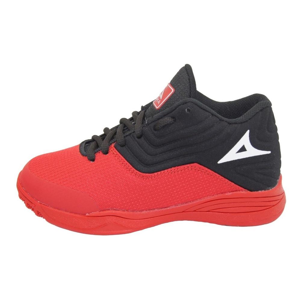Foto 3 | Tenis Niño Bota Basketball Pirma Negro Rojo Niño 18-21.5 Negro