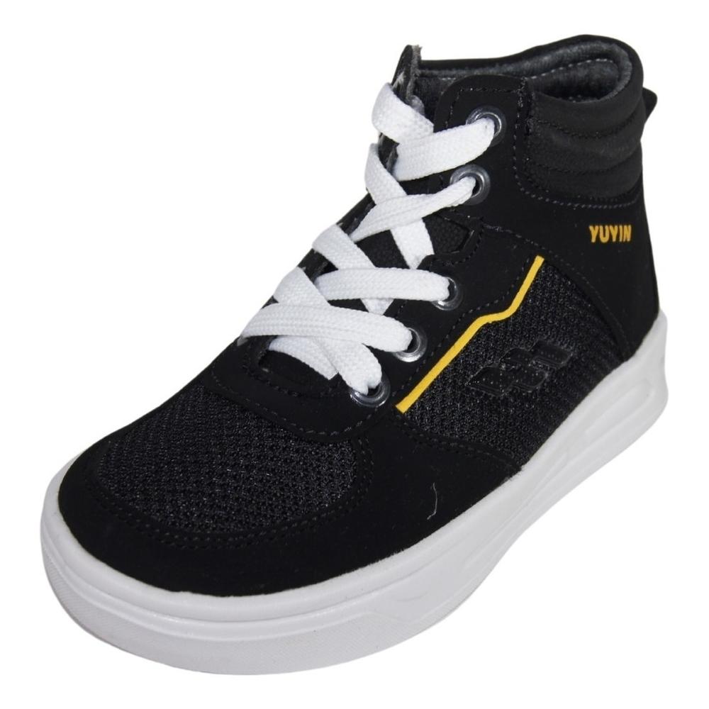 Tenis Bota Yuyin Niño Super Ligero 20390 Negro 15-17.5 Negro