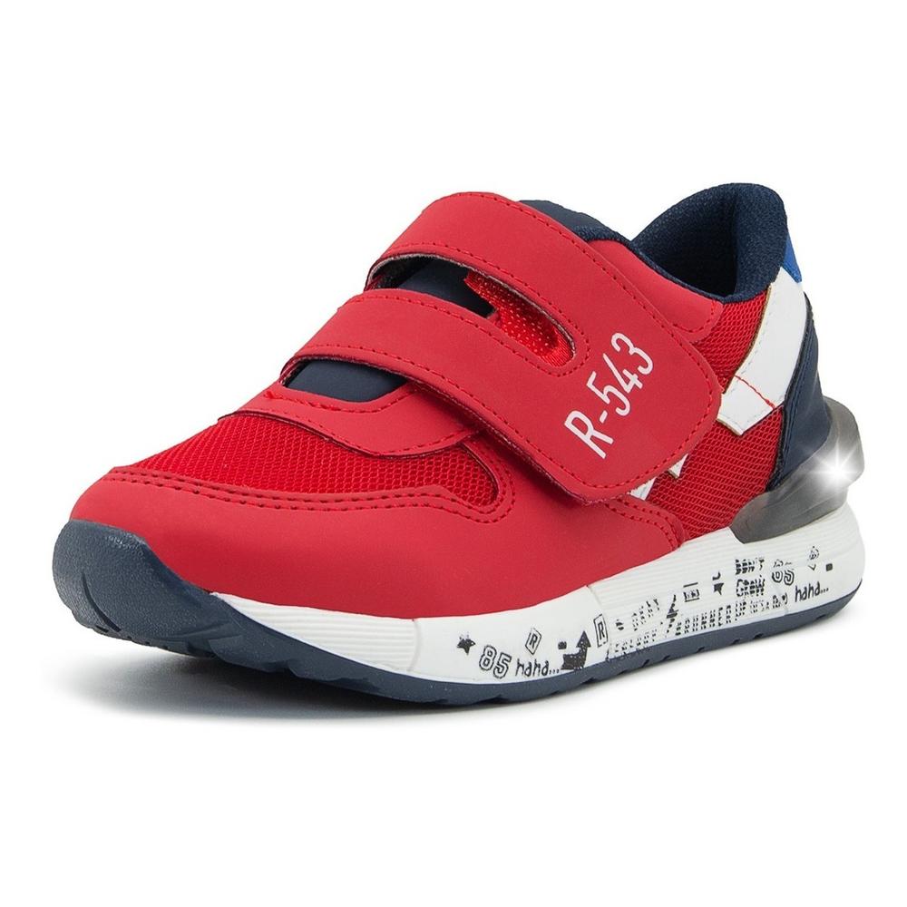 Foto 4 pulgar | Tenis Luces Niño Roddyck Velcro Casual Color Rojo 12-14.5 Rojo