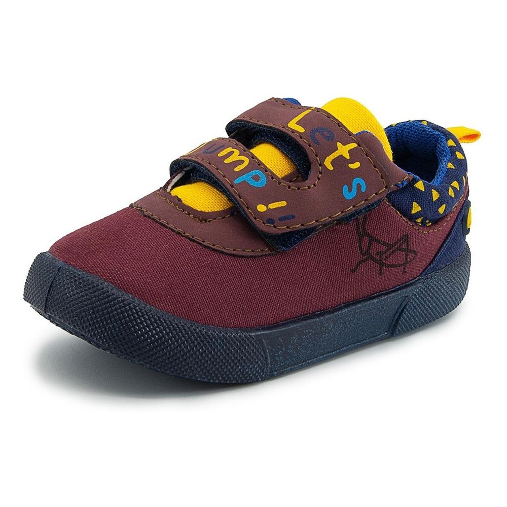 Foto 3 pulgar | Tenis Choclo Para Niño Velcro Null Color Vino 12-17 Cafe