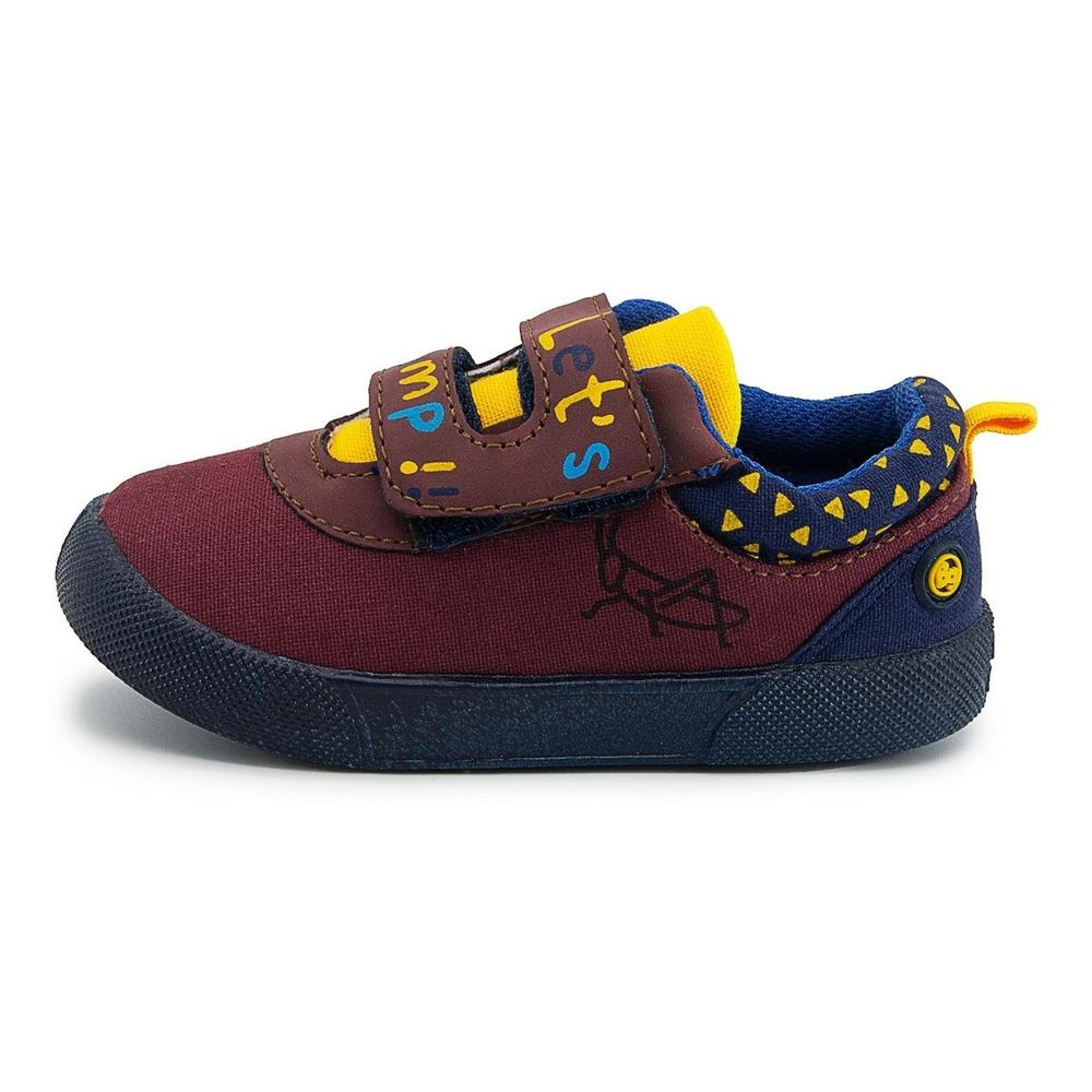 Foto 4 pulgar | Tenis Choclo Para Niño Velcro Null Color Vino 12-17 Cafe