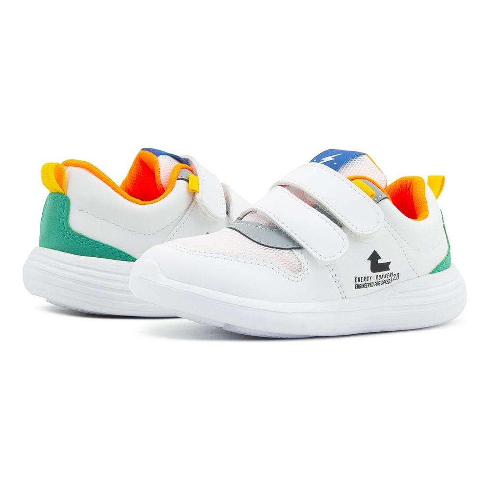 Foto 4 pulgar | Tenis Niño Moda Velcro Roddyck Color Marino Ligeros 12-17 Blanco