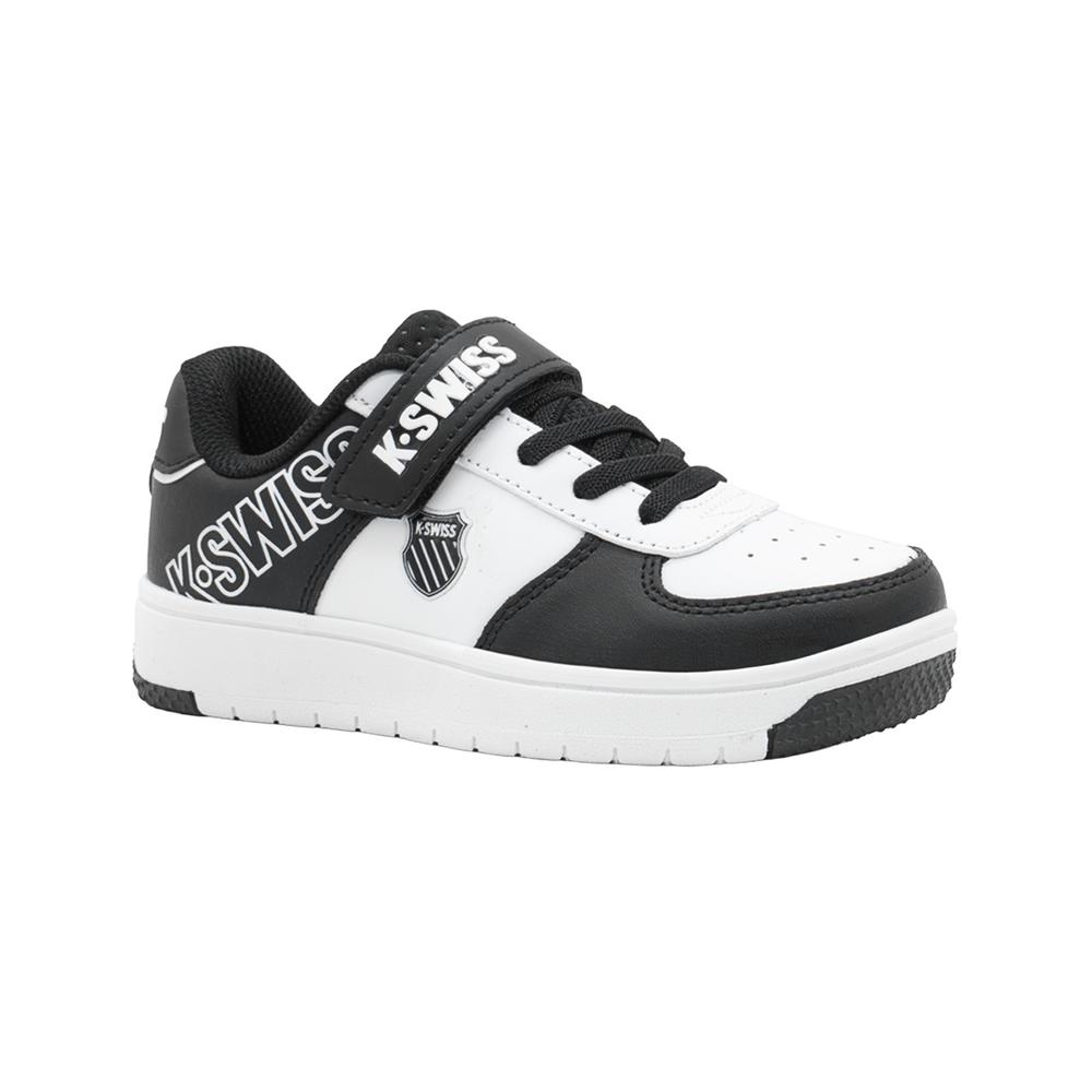 Foto 2 pulgar | Tenis Para Niño K-swiss  Color Blanco Negro Con Contactel Negro
