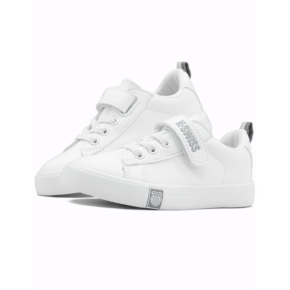 Foto 2 pulgar | Tenis K-swiss Escolares Blanco Niño Antiderrapante Casual Blanco