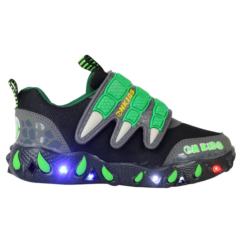 Foto 1 | Tenis Niño Dinosaurio Luces Led Onkids 88 Negro