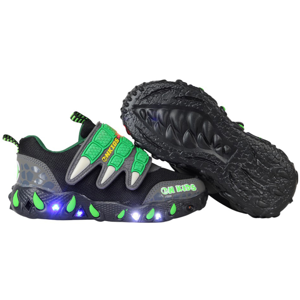 Foto 7 pulgar | Tenis Niño Dinosaurio Luces Led Onkids 88 Negro