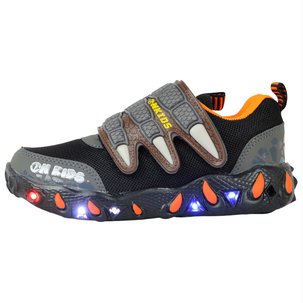 Foto 3 pulgar | Tenis Niño Dinosaurio Luces Led Onkids 88 Negro
