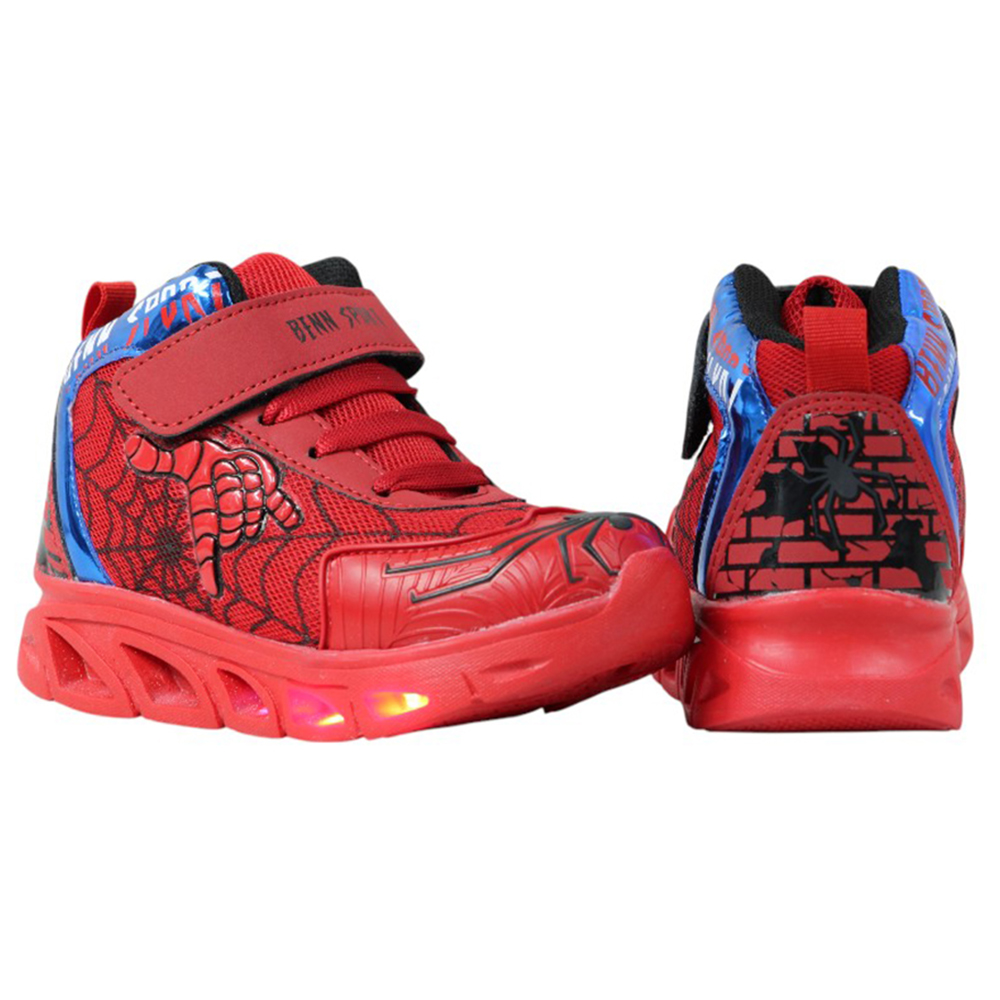 Foto 6 pulgar | Tenis Niño Luces Led Spider Man Benn Sport 785 Rojo
