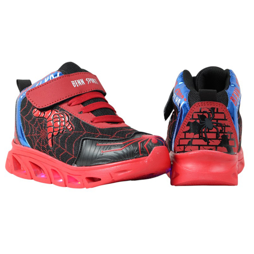 Foto 6 pulgar | Tenis Niño Luces Led Spider Man Benn Sport 785 Negro