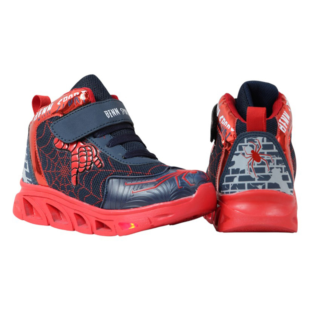 Foto 6 pulgar | Tenis Niño Luces Led Spider Man Benn Sport 785 Marino