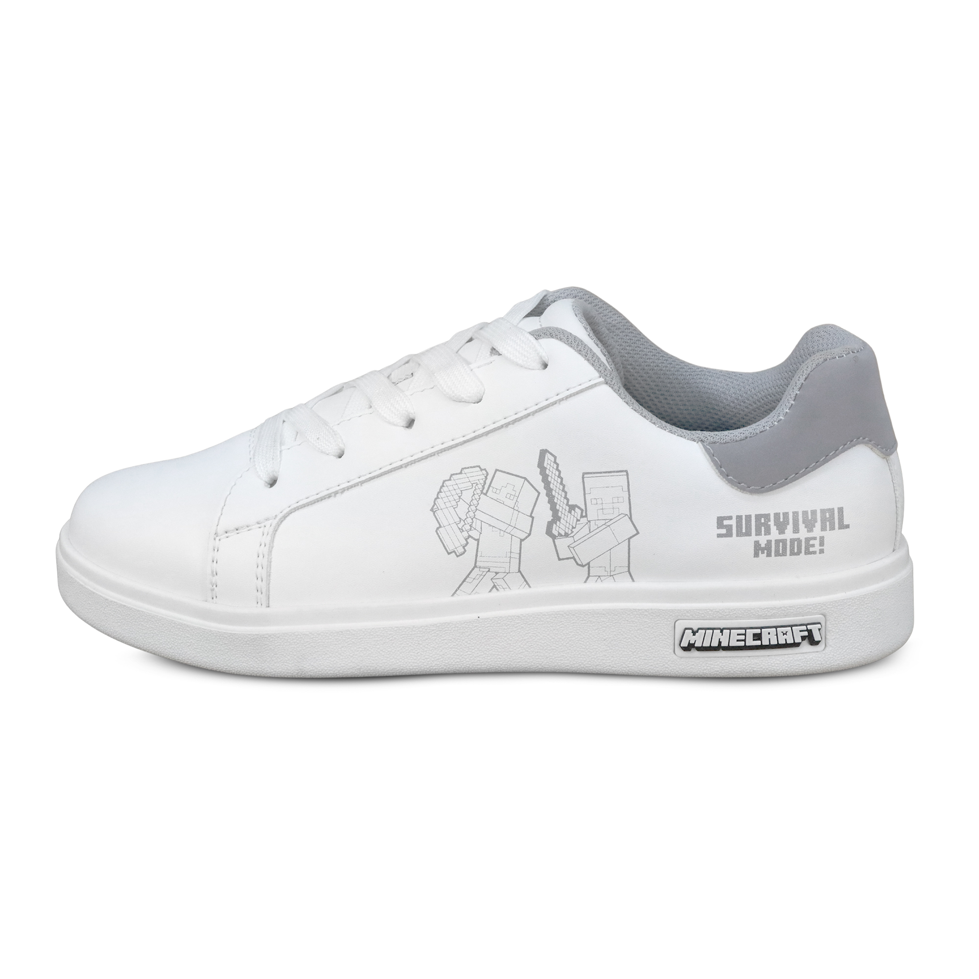 Foto 2 pulgar | Tenis Minecraft Escolar Casual Steve Creeper Blancos Para Niño