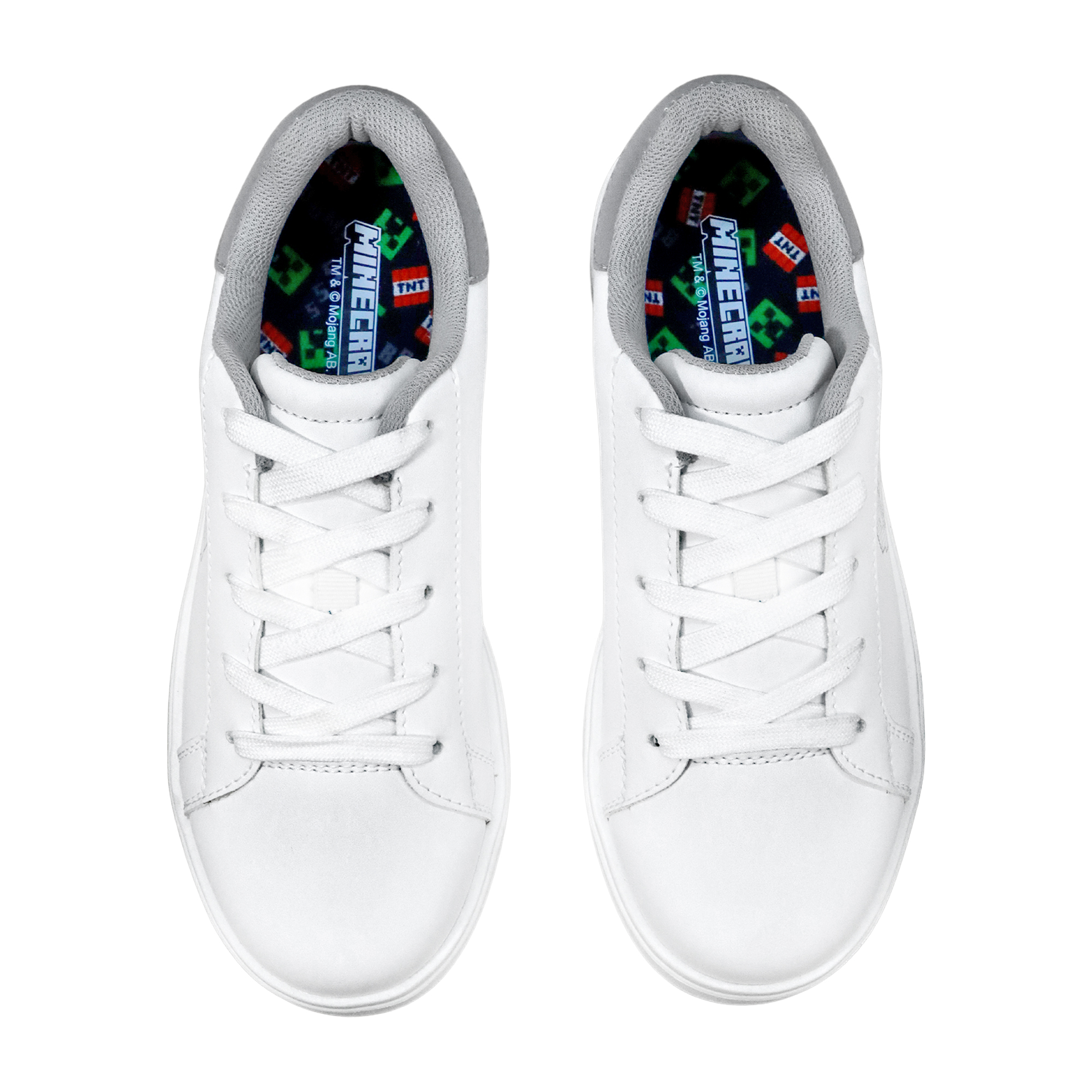 Foto 6 | Tenis Minecraft Escolar Casual Steve Creeper Blancos Para Niño