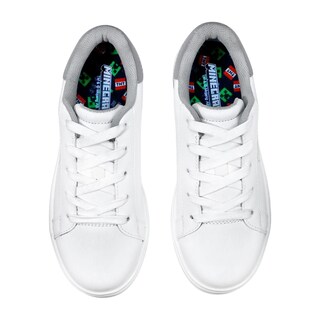 Foto 6 | Tenis Minecraft Escolar Casual Steve Creeper Blancos Para Niño