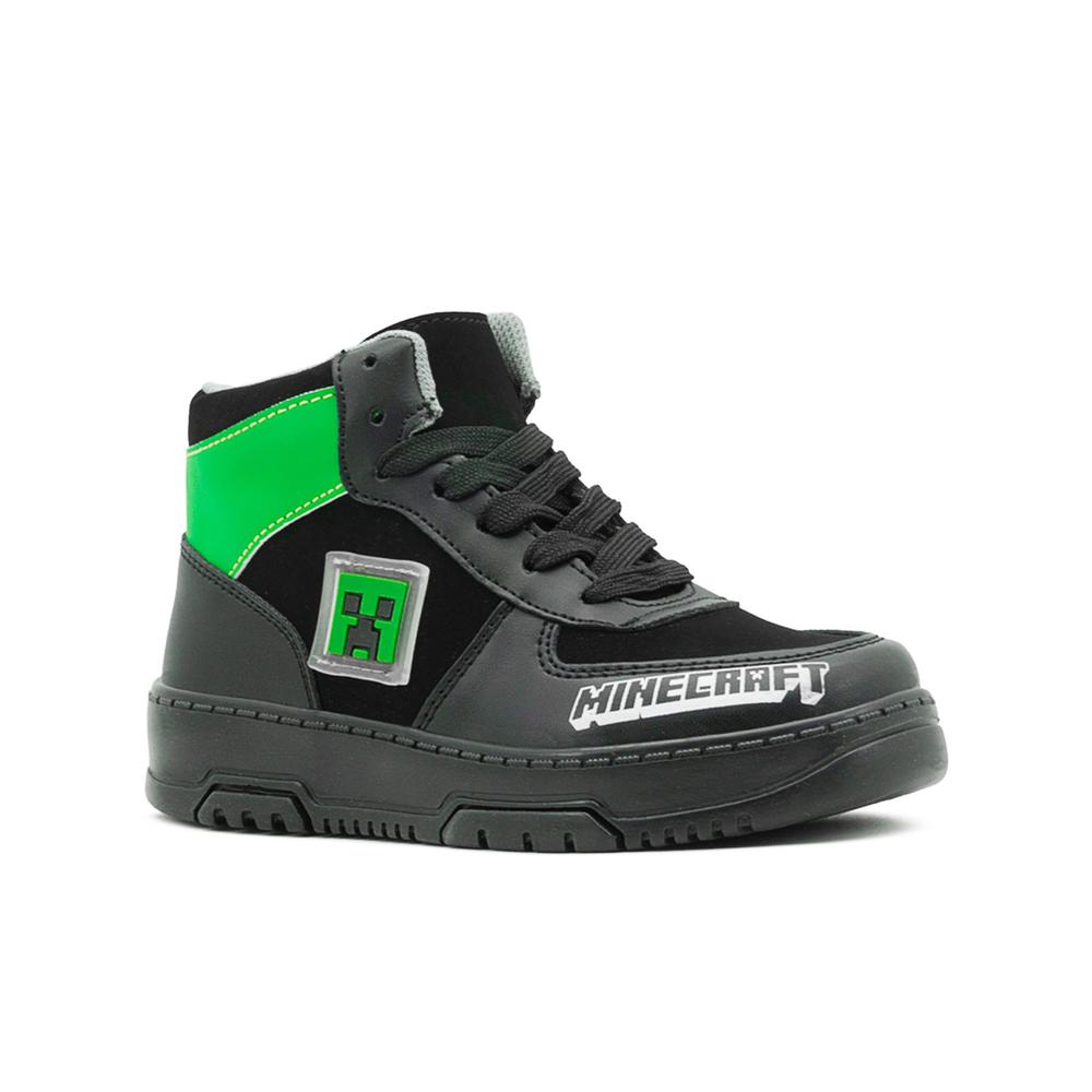 Foto 2 pulgar | Tenis Minercraft Creeper Color Negro Bota Para Niño Gamer Negro