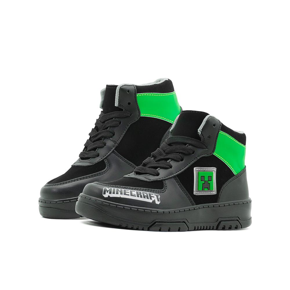 Foto 5 pulgar | Tenis Minercraft Creeper Color Negro Bota Para Niño Gamer Negro