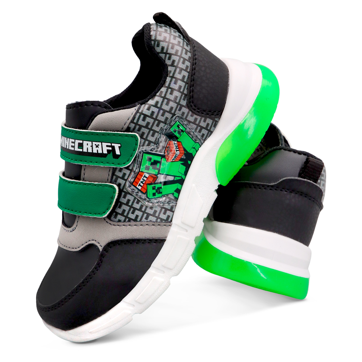 Foto 5 pulgar | Tenis Minecraft Creeper Tnt Con Luces Para Niño