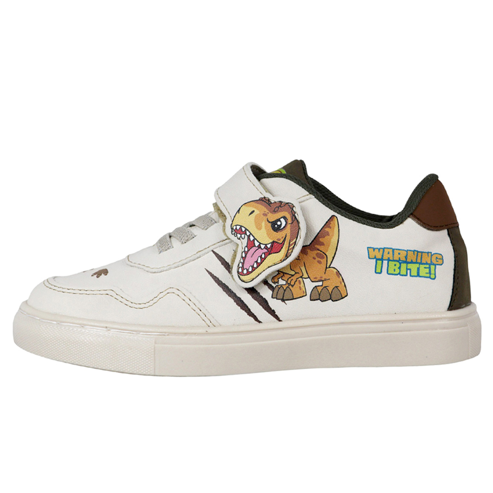 Foto 5 pulgar | Tenis Niño Jurassic Escolar Y Casual Blanco Dinosaurio Kuali