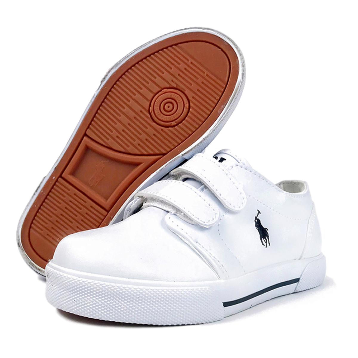 Tenis Polo Ralph Lauren Hugo color Blanco/Azul para Niño