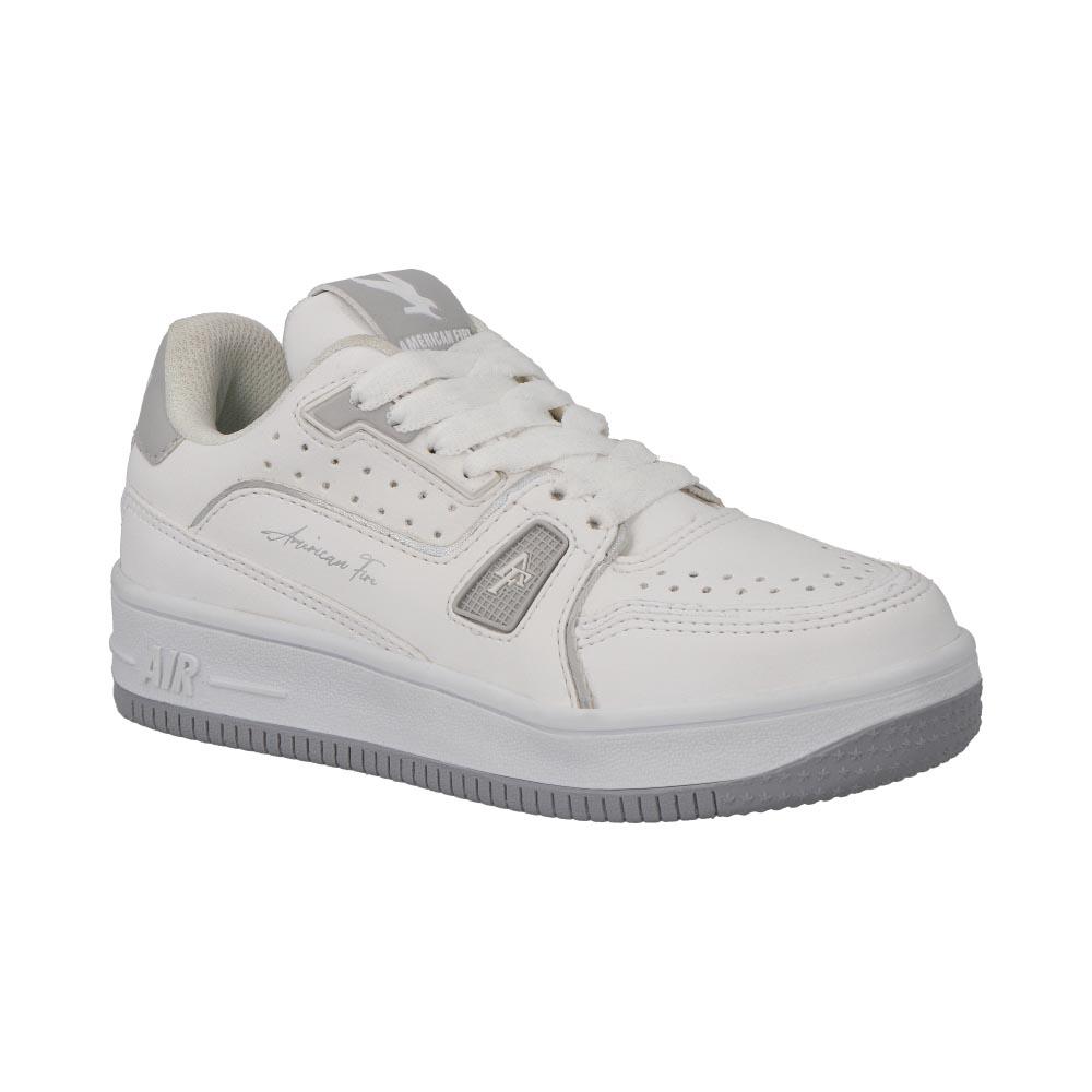 Foto 2 pulgar | Tenis Niño American Fire Sintetico Casuales Urbanos Suela Baja Comodos Blanco