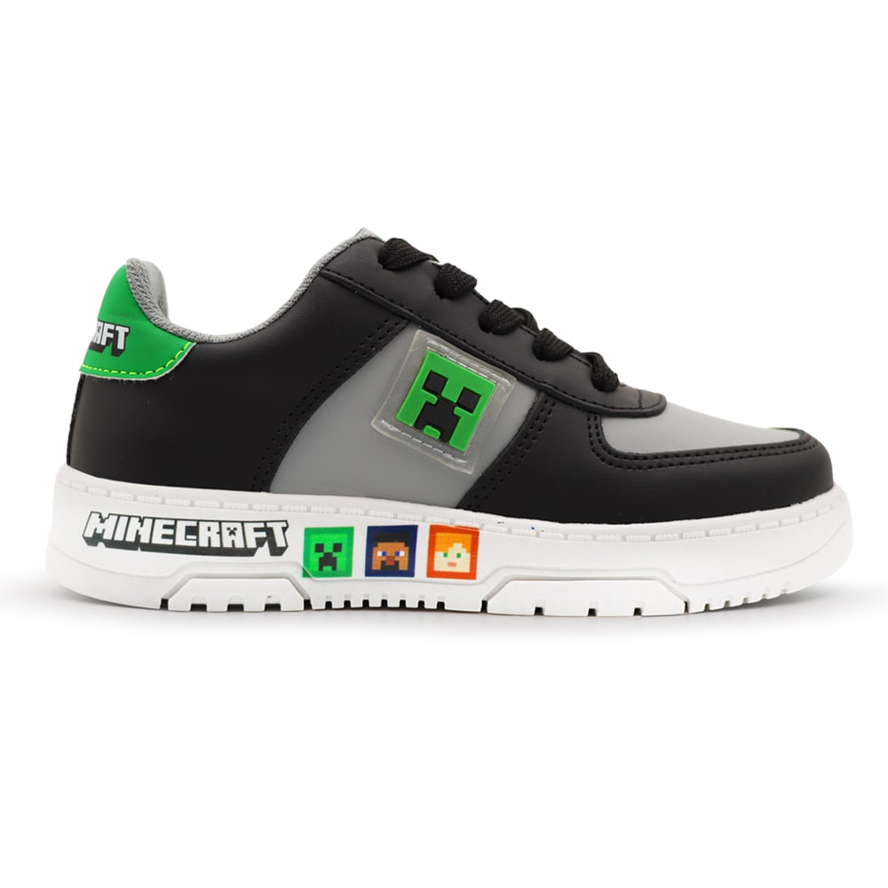 Tenis Minecraft Creeper Negro con Gris para Niño $799