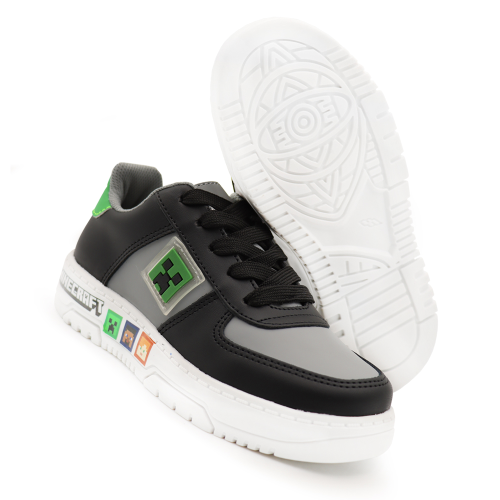 Foto 3 | Tenis Minecraft Creeper Negro con Gris para Niño