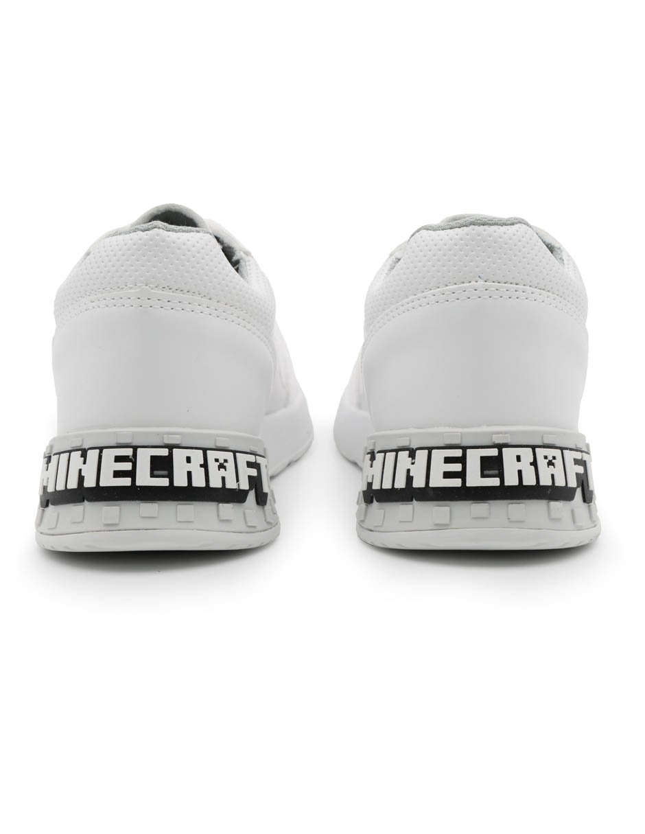 Foto 4 pulgar | Tenis Minecraft Blanco para Niño