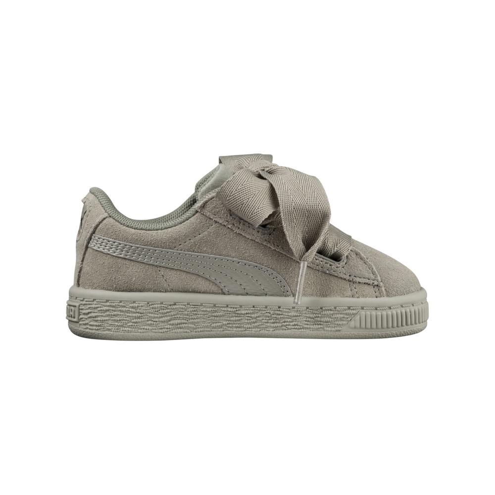 Foto 2 pulgar | Tenis Puma Suede Heart Gris para Niño/niña Pequeño