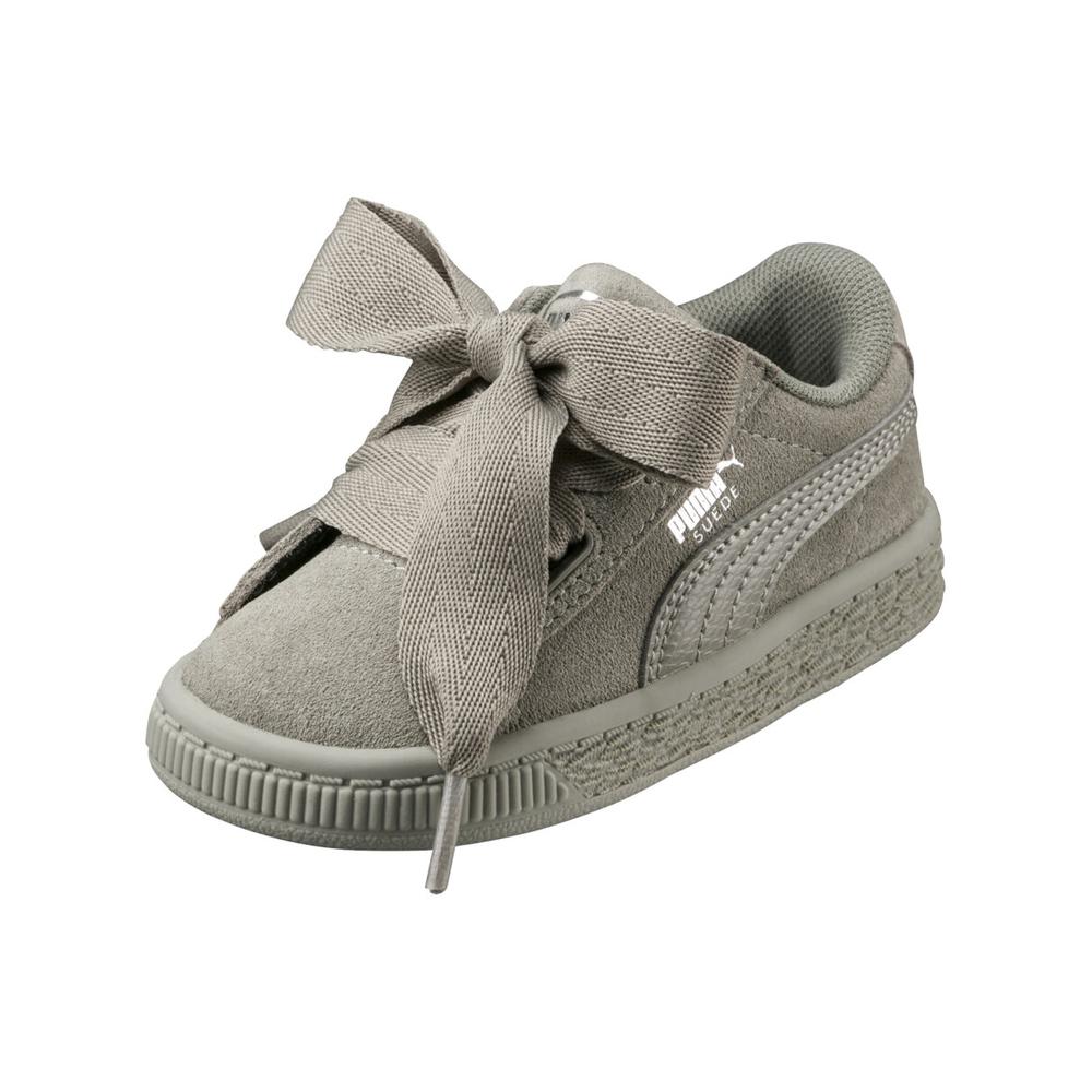 Foto 3 | Tenis Puma Suede Heart Gris para Niño/niña Pequeño