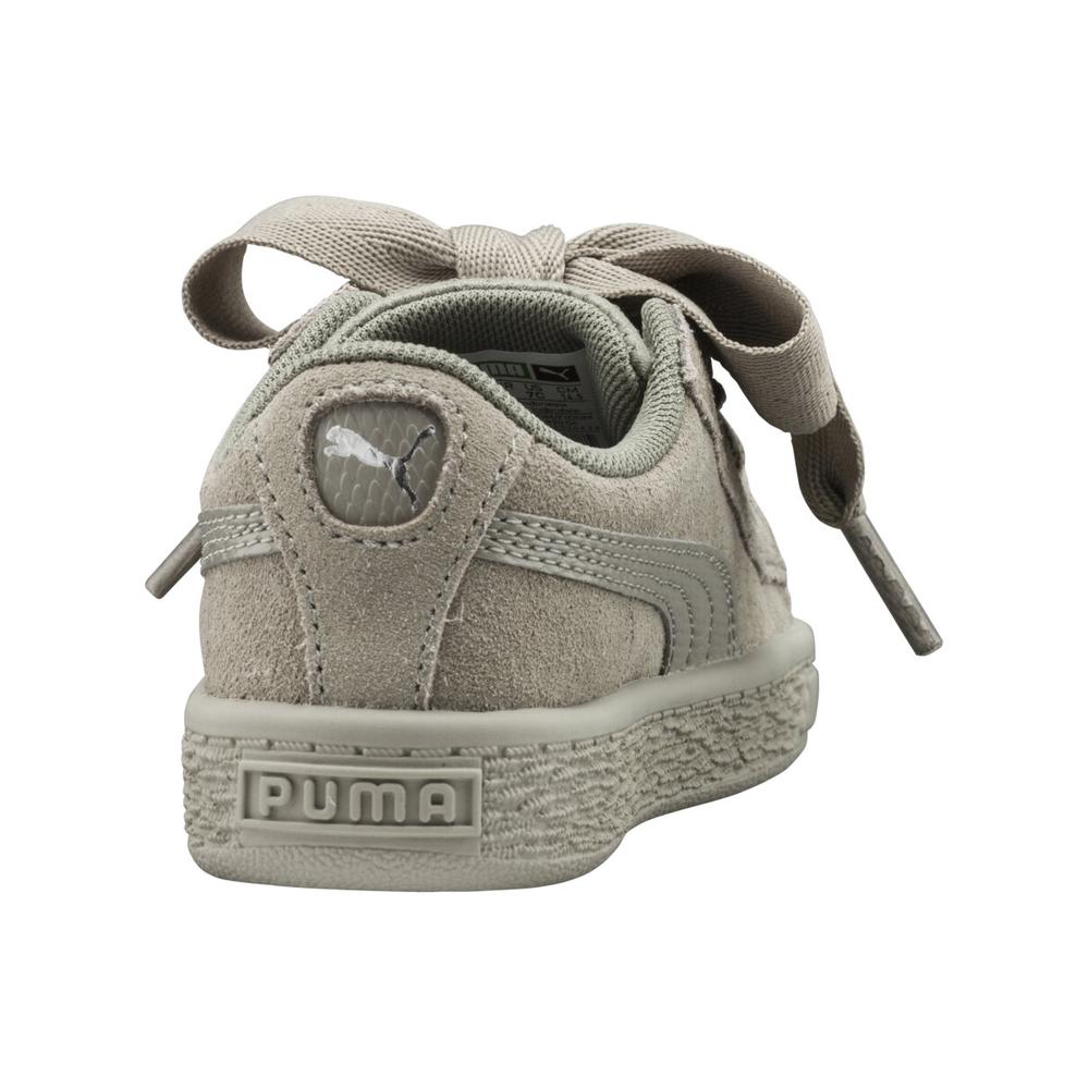 Foto 5 pulgar | Tenis Puma Suede Heart Gris para Niño/niña Pequeño