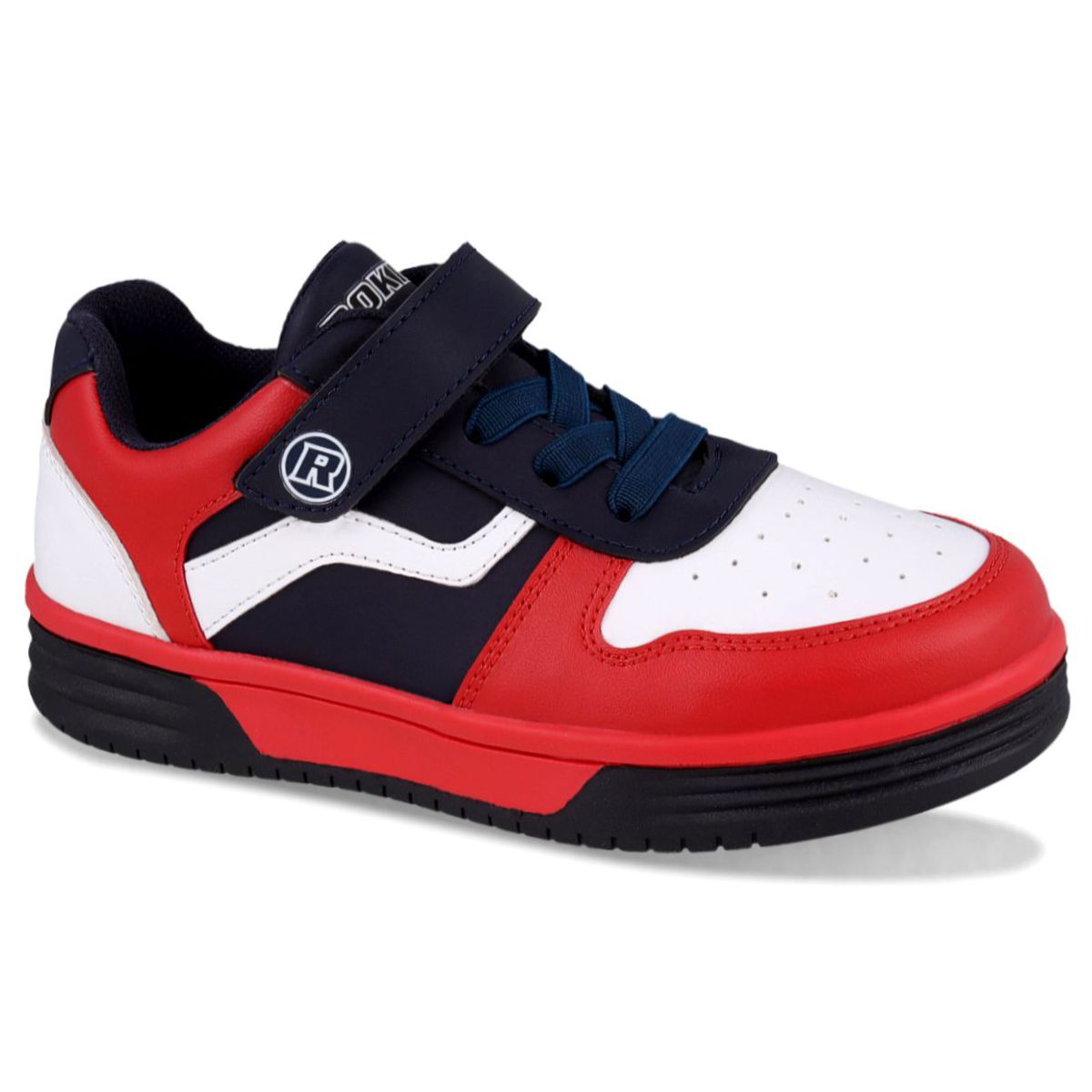 Tenis Choclo Casual  Rokino 2451 Color Marino/rojo Para Niño