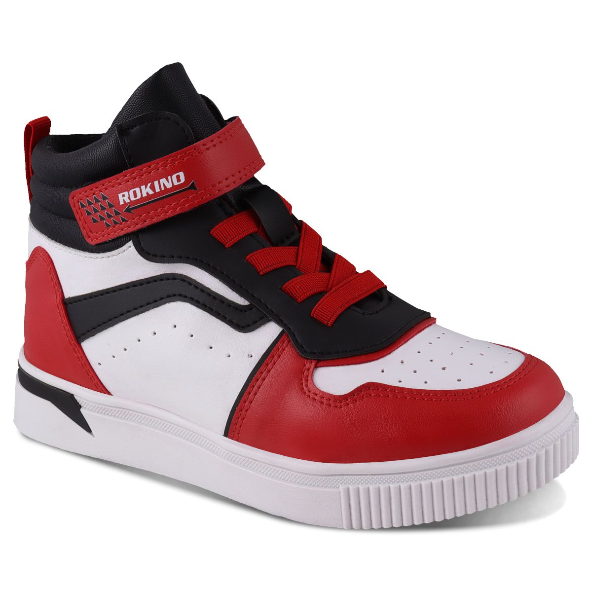 Tenis Bota Urbano Rokino 3424 Color Blanco/rojo Para Niño