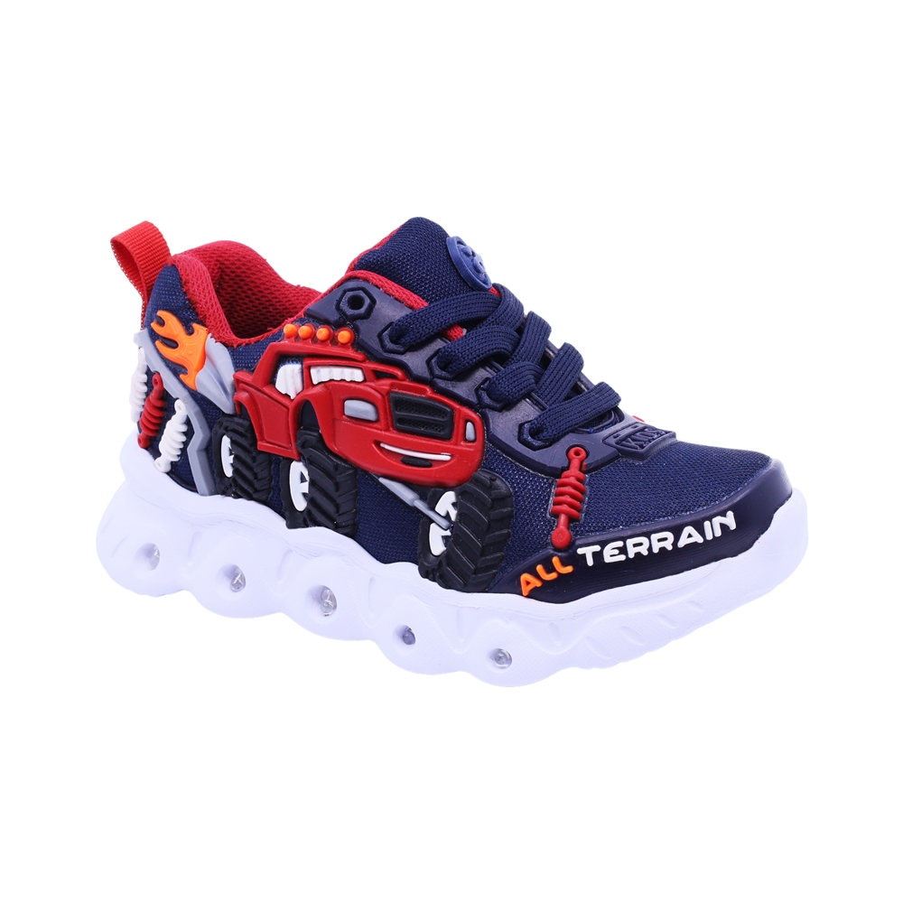 Tenis Estampados Para Niño Audaz 706103-e Azul Marino Con Luces