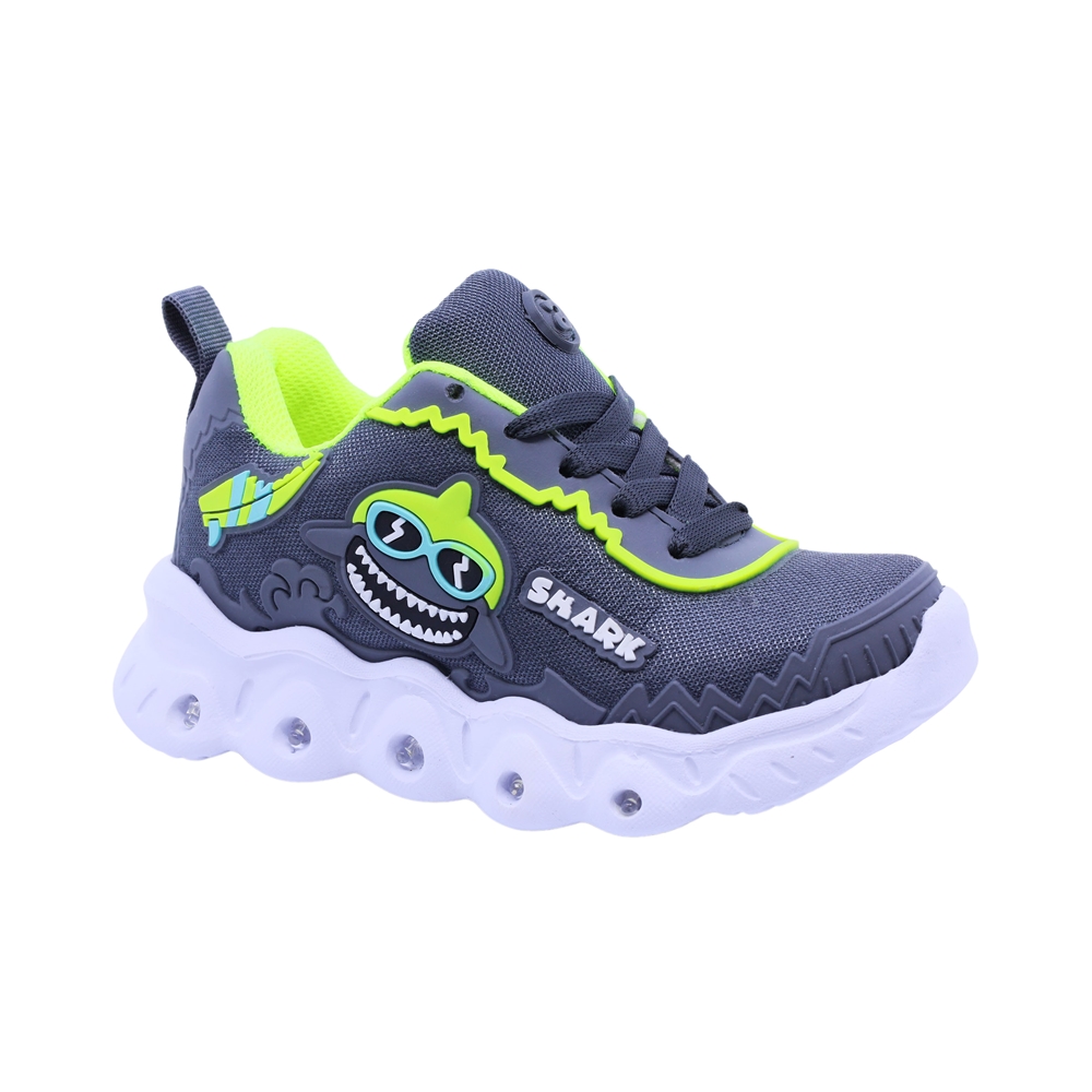 Tenis Estampados Para Niño Audaz 706100-r Gris Con Luces