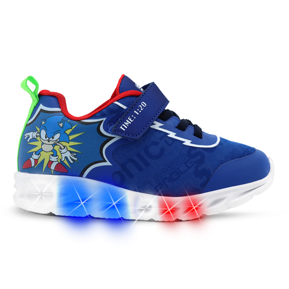 Foto 2 pulgar | Tenis Sonic The Hedgehog Azul Con Luces Para Niño
