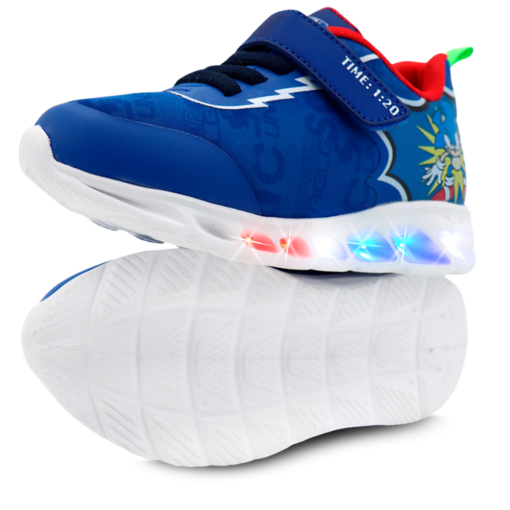 Foto 5 pulgar | Tenis Sonic The Hedgehog Azul Con Luces Para Niño