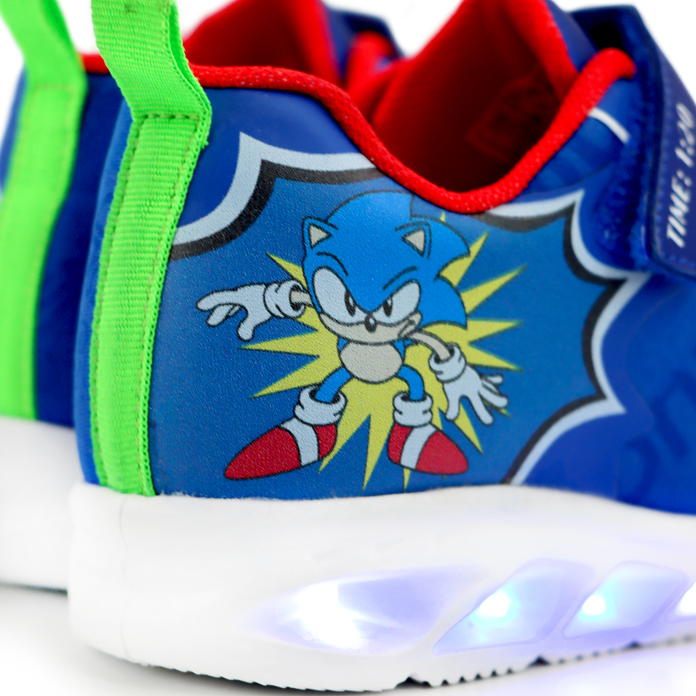 Foto 7 pulgar | Tenis Sonic The Hedgehog Azul Con Luces Para Niño