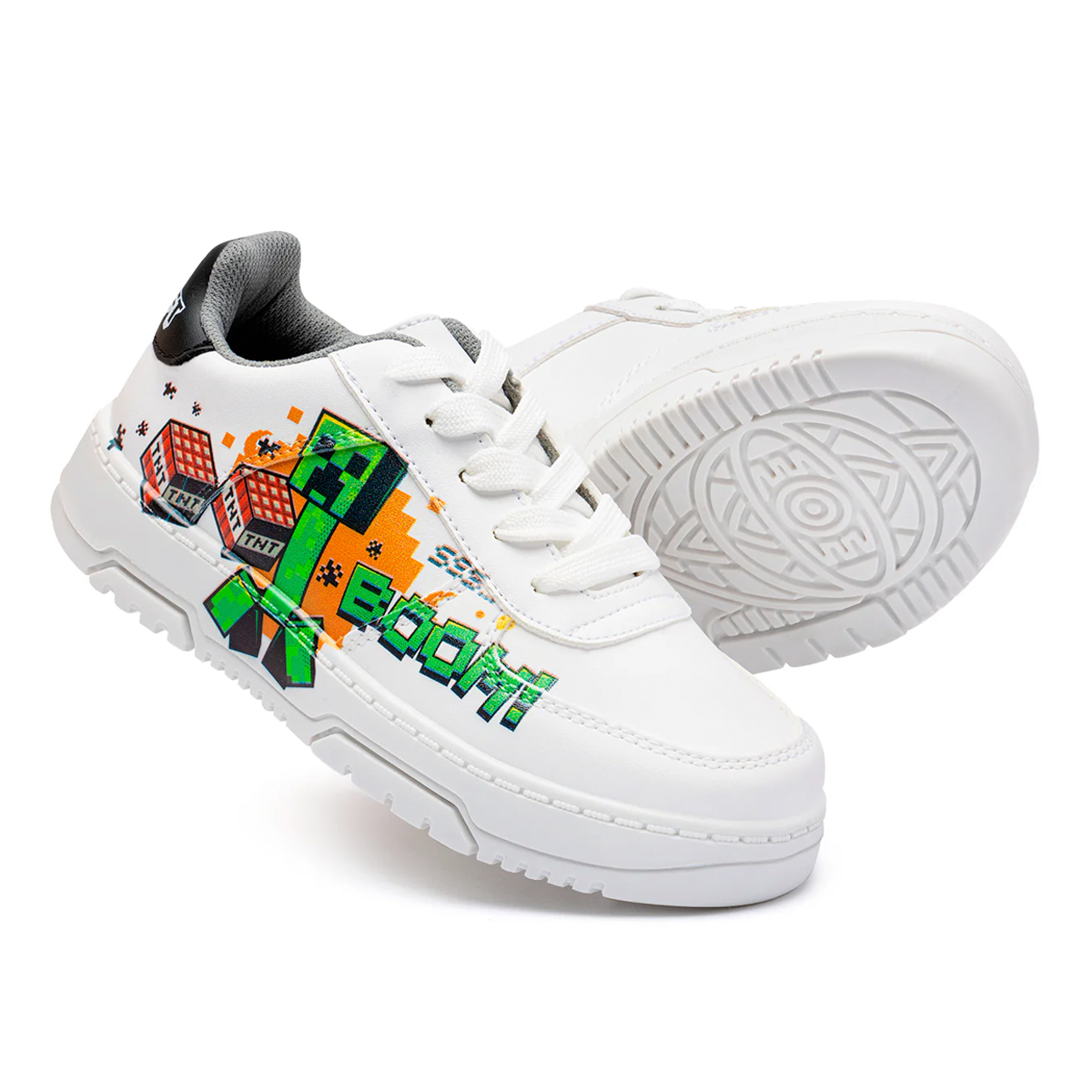 Foto 2 | Tenis para Niños Calzado Yuyin Minecraft Mi3070 Blancos