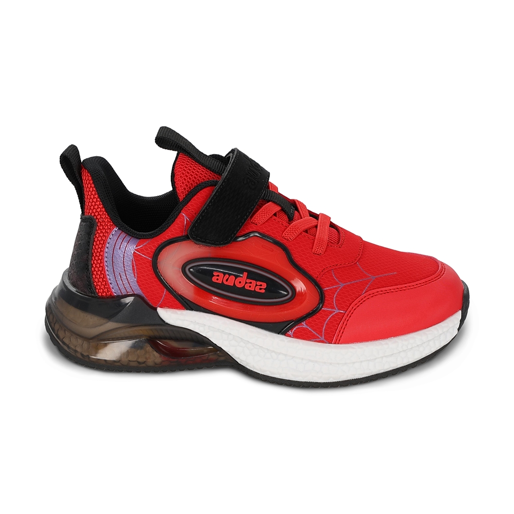Foto 3 pulgar | Tenis Audaz Rojos y Detalles Arácnidos Ajuste Velcro y Agujeta Elástica para Niño