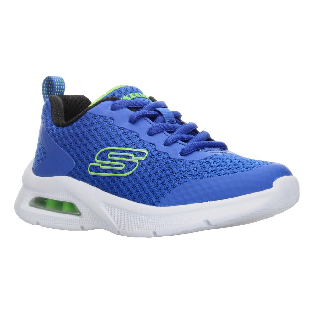 Foto 2 | Tenis Niño Skechers Azul Con Verde Cintas Cómodo Ligero Verde