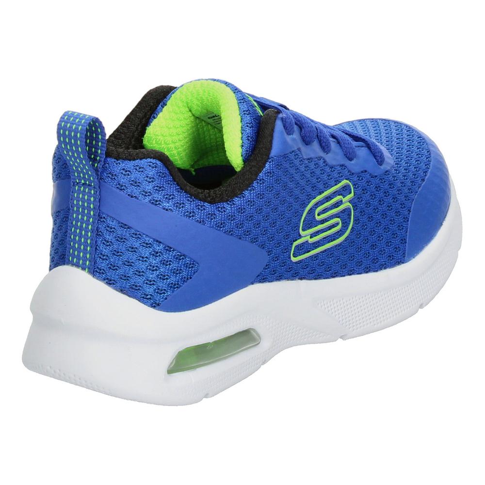 Foto 4 pulgar | Tenis Niño Skechers Azul Con Verde Cintas Cómodo Ligero Verde