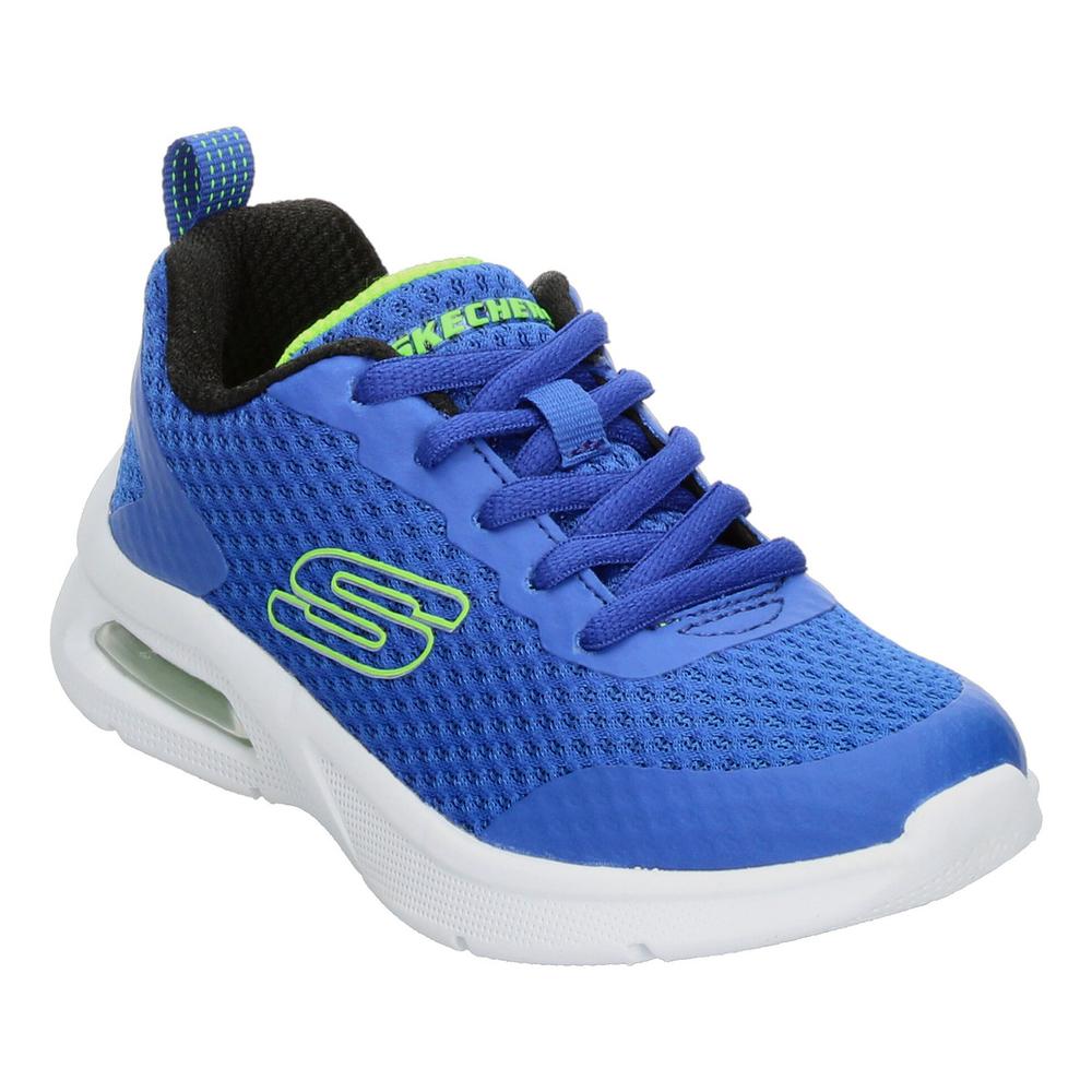 Foto 4 | Tenis Niño Skechers Azul Con Verde Cintas Cómodo Ligero Verde