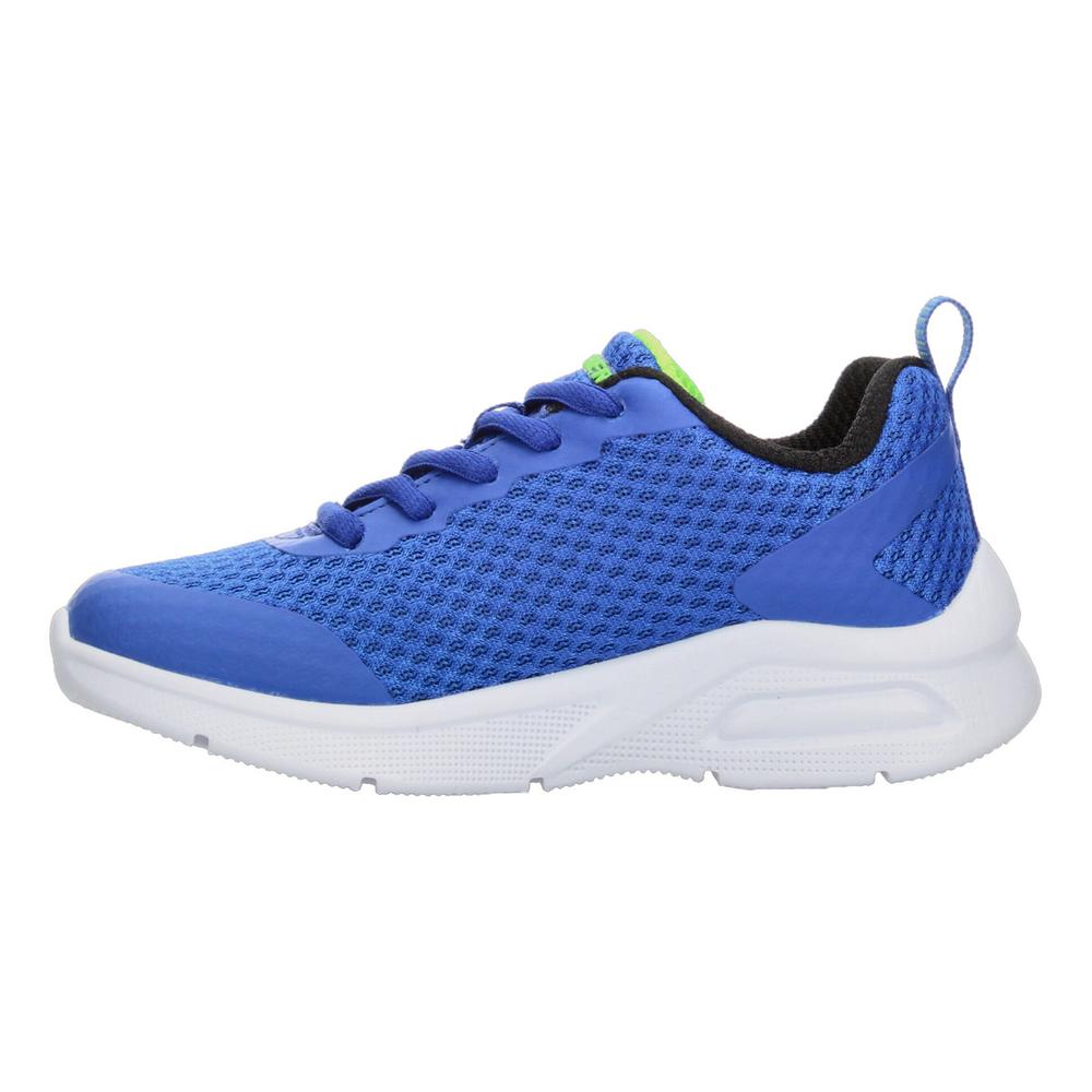 Foto 6 pulgar | Tenis Niño Skechers Azul Con Verde Cintas Cómodo Ligero Verde