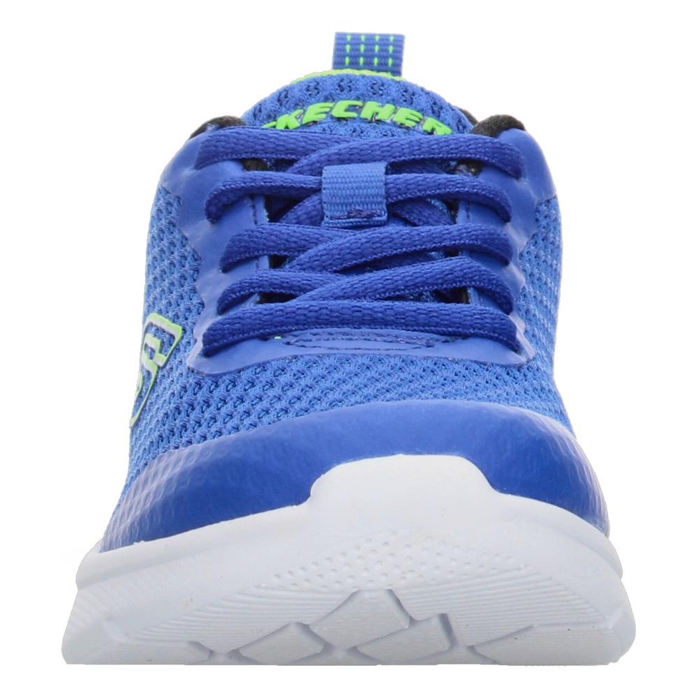 Foto 7 pulgar | Tenis Niño Skechers Azul Con Verde Cintas Cómodo Ligero Verde