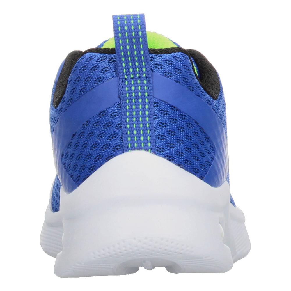 Foto 8 pulgar | Tenis Niño Skechers Azul Con Verde Cintas Cómodo Ligero Verde