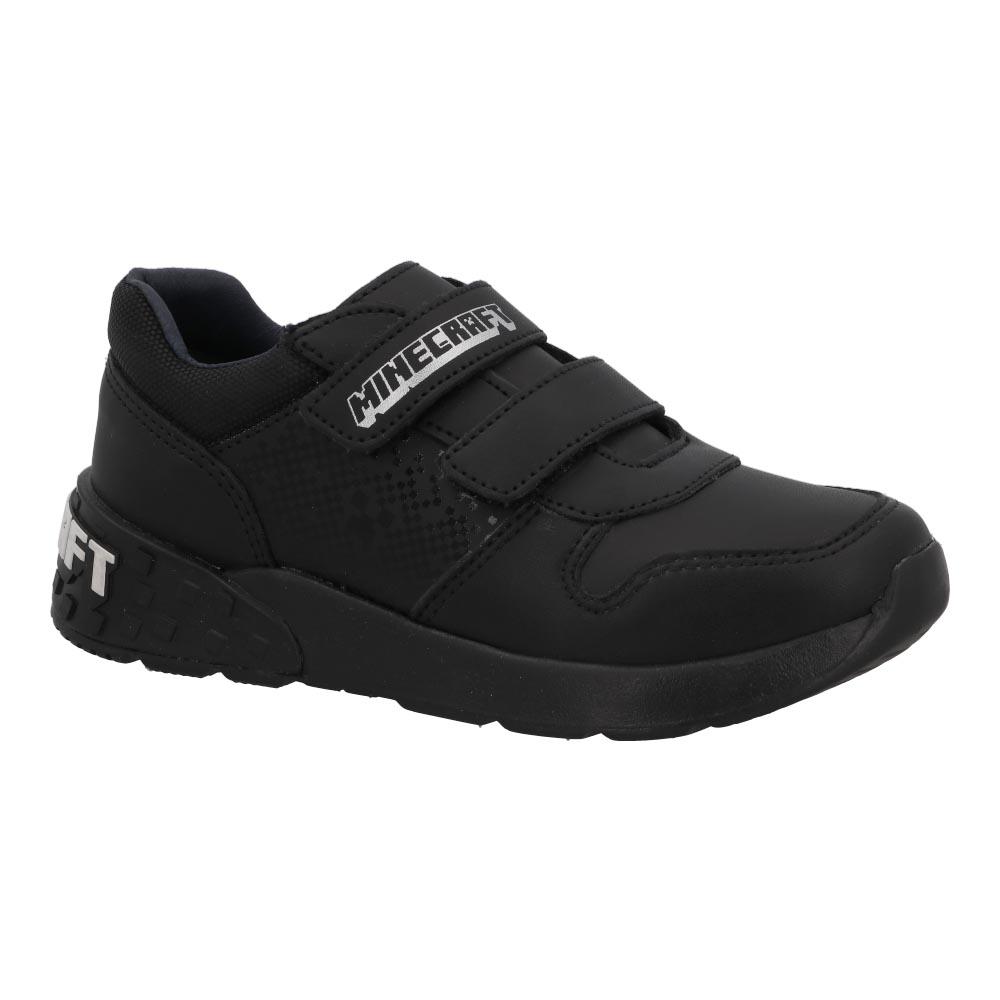 Foto 3 pulgar | Tenis Niño Minecraft Escolares Velcro Durables Negro