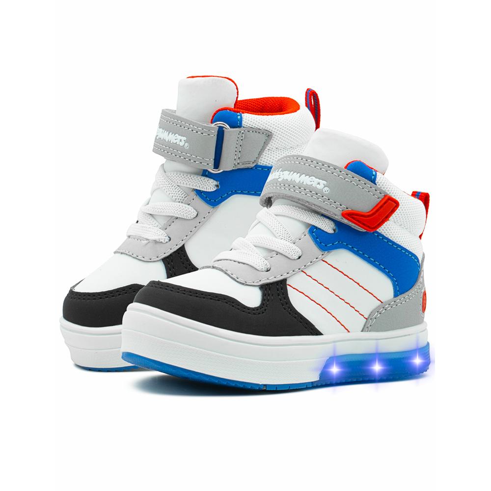 Foto 3 pulgar | Tenis Bota Con Luces Bubble Gummers Vancouveriii Blanco/rey Blanco